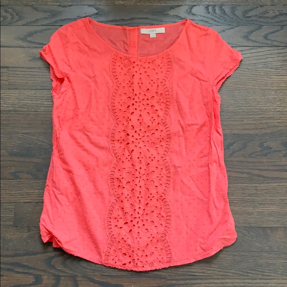 Coral embellished top